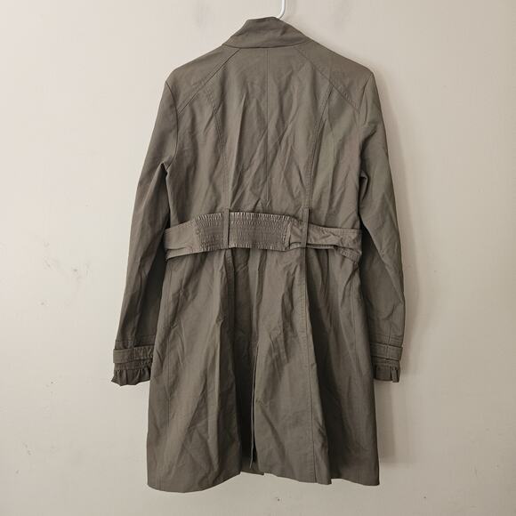 Blanc Noir Women's Large Trench Coat Tan Long Jacket - Picture 6 of 7